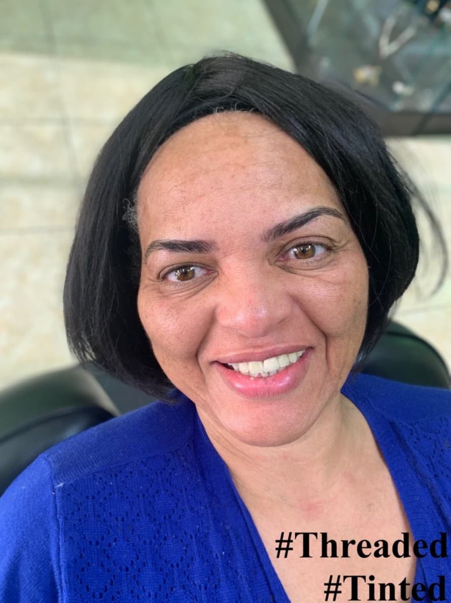 Natural brow shaping result